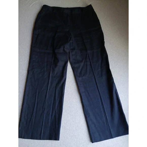 Lauren Ralph Lauren Pants 14 P Linen Trouser Navy Office Work Career Corp VTG - Picture 1 of 11
